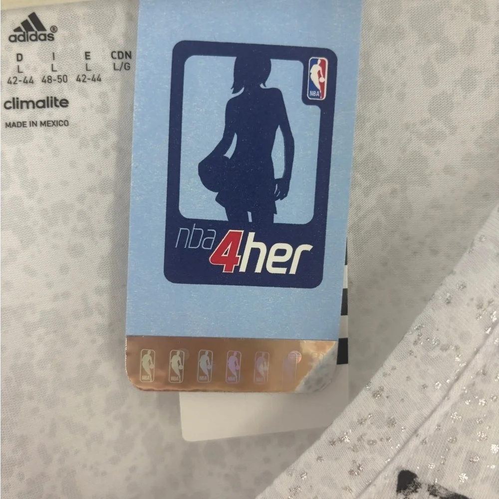 adidas White Miami Heat V-Neck Tee - Picture 5 of 8